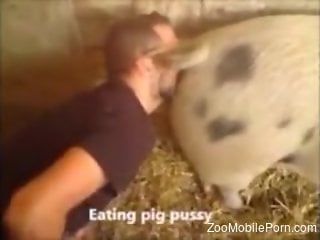 Dude buries his ugly face in this pig's tasty pussy